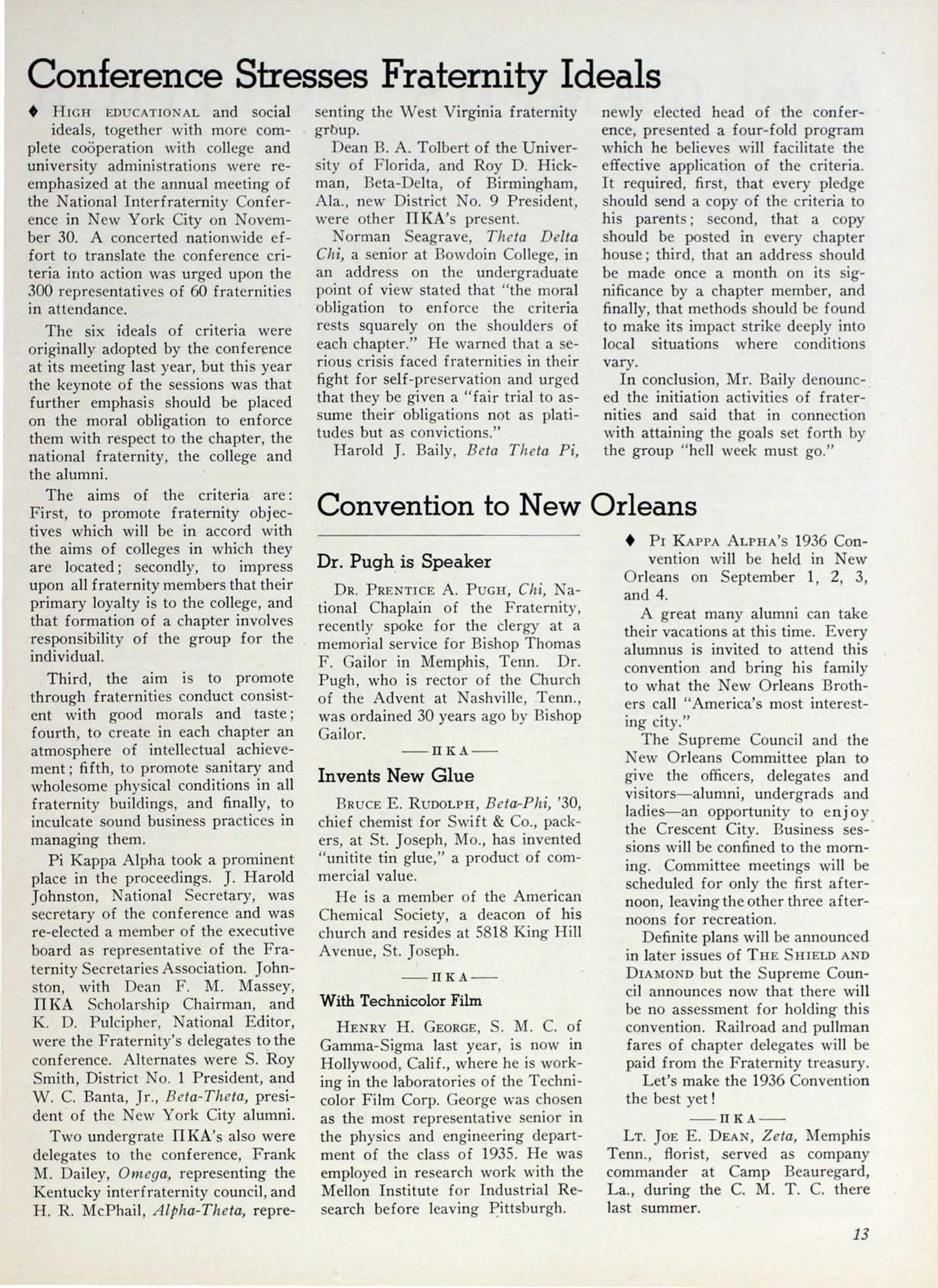 Conference Stresses Fraternity Ideals